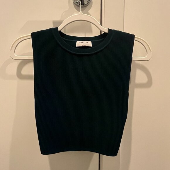 Aritzia Tops - Babaton Sculpt Knit Muscle Cropped Tank in Herbage Green